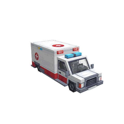 Ambulance, voxel model preview