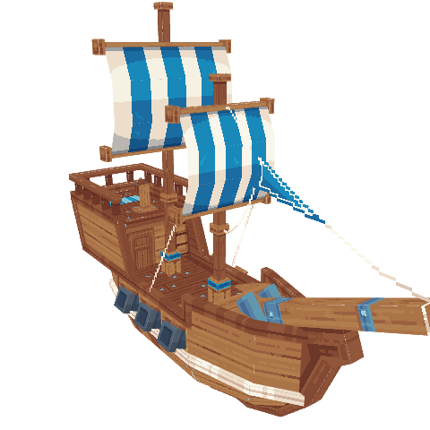 Pirate Ship, voxel model preview