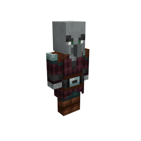 Vanilla Pillager, voxel model preview