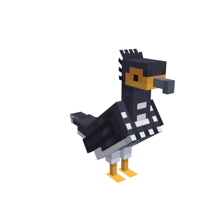 Carunculated caracara, voxel model preview