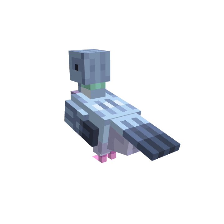 Wood Pigeon, voxel model preview