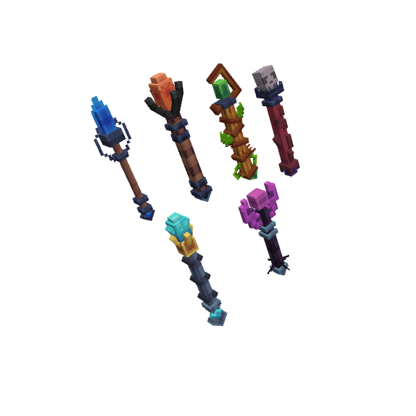 Staffs, voxel model preview