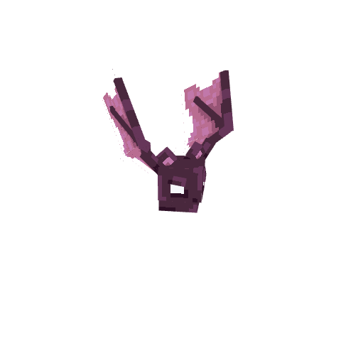 Purple bat, voxel model preview