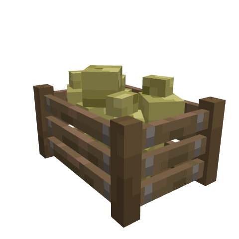 Crate With Potatoes, voxel model preview