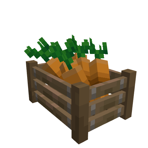 Crate With Carrots, voxel model preview