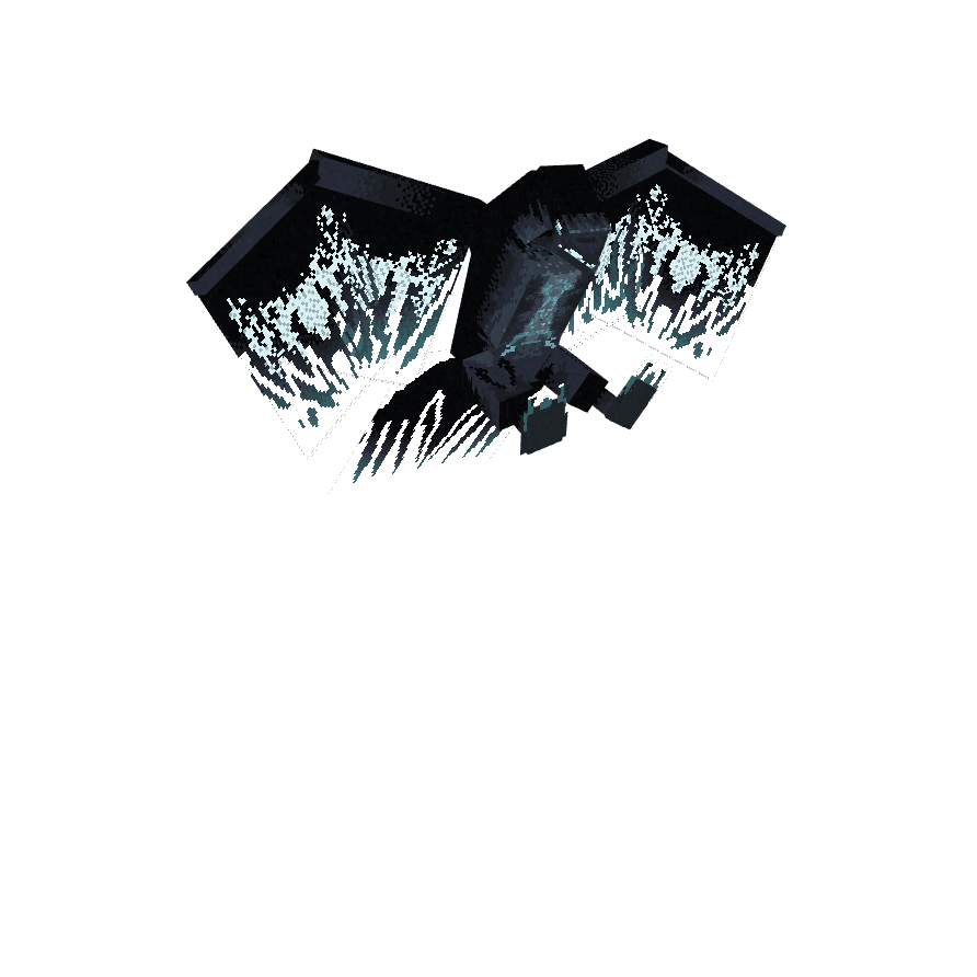 Sculken Raven, voxel model preview
