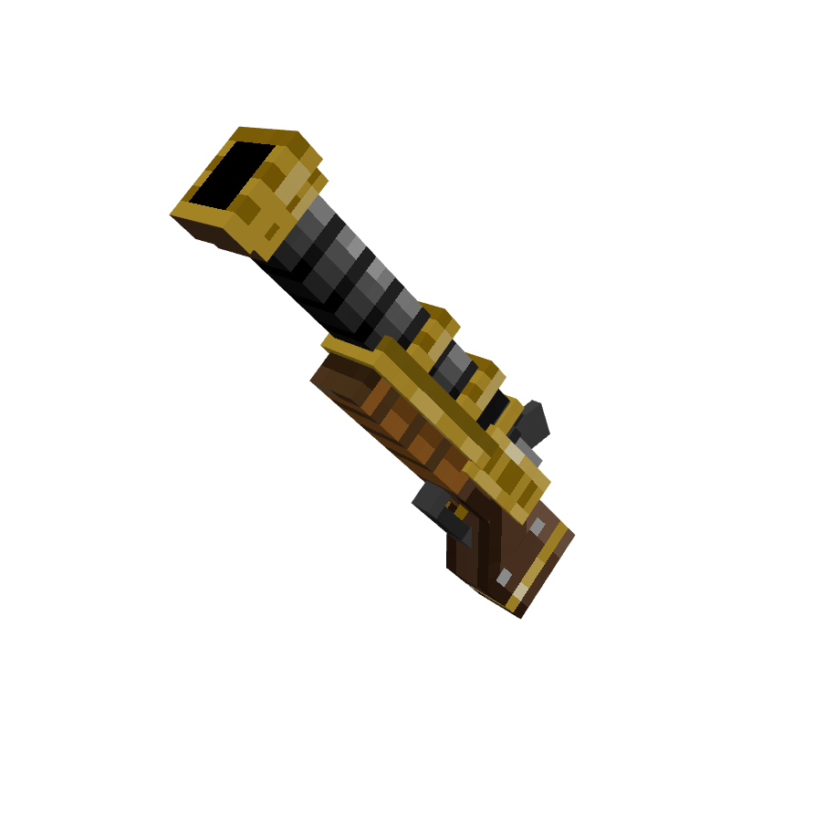 Dwarven Hand-cannon, voxel model preview