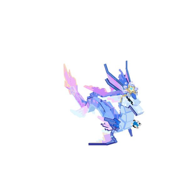 Crystal Dragon, voxel model preview