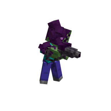 Purple zomie, voxel model preview