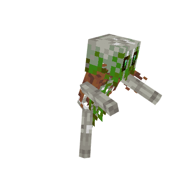 Mossy skeleton, voxel model preview