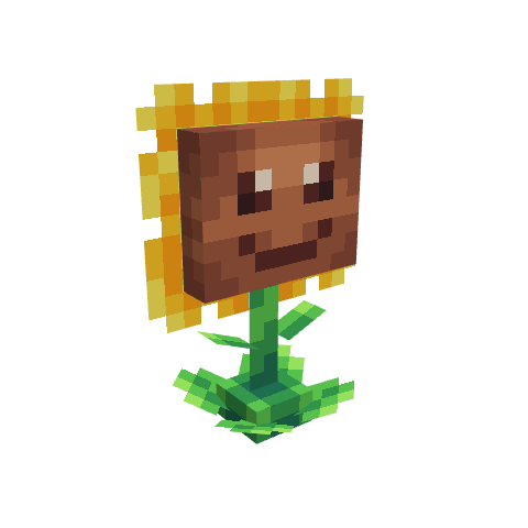 Sunflower - PVZ, voxel model preview