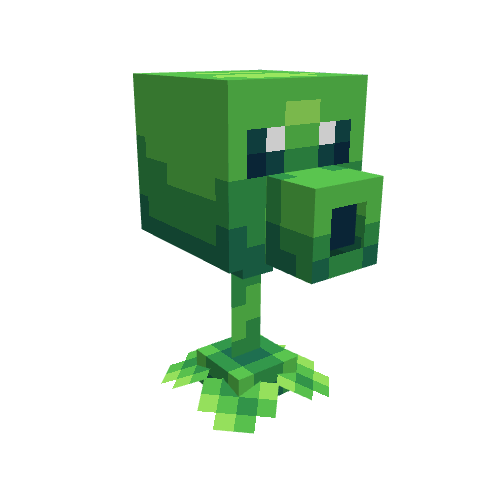Peashooter - PVZ, voxel model preview