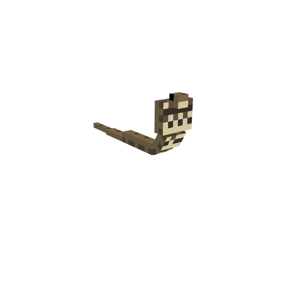 Spitting cobra, voxel model preview