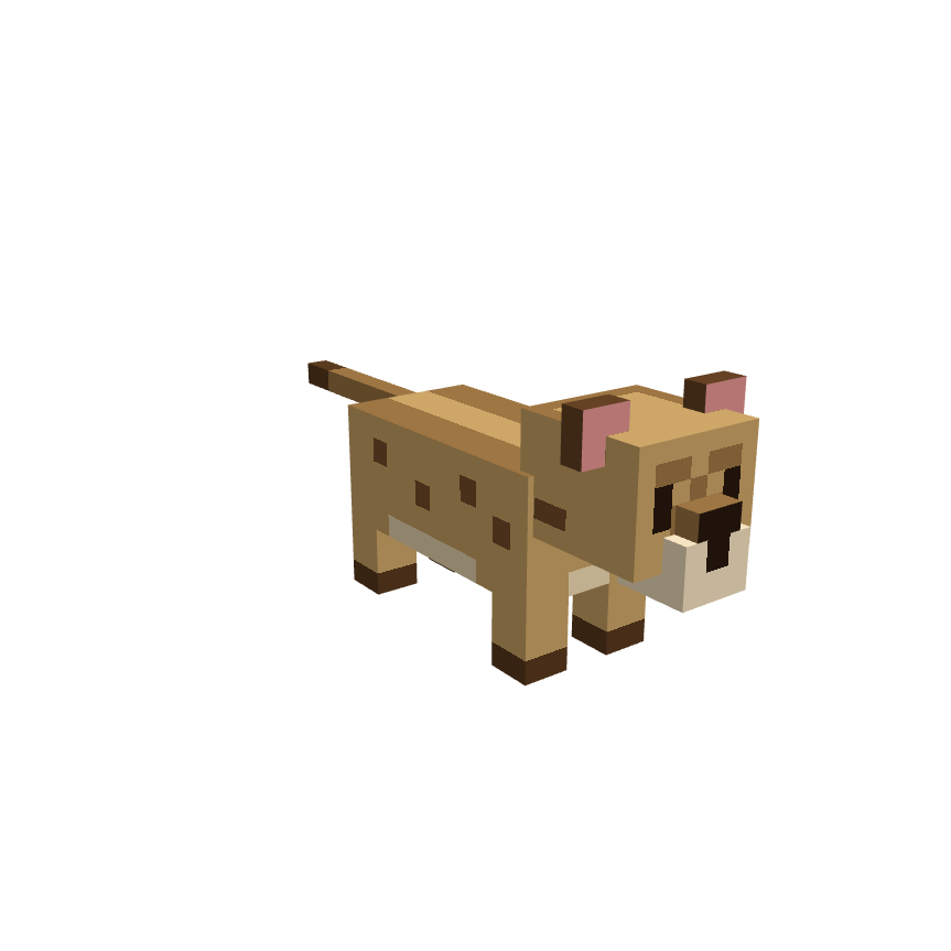 Lioness (simple), voxel model preview