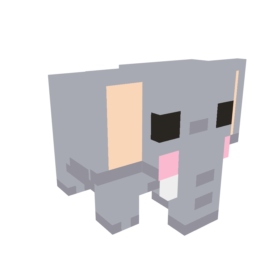 Elephant (flat), voxel model preview