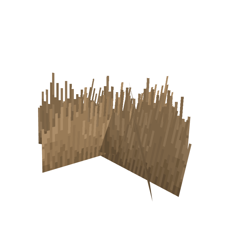 Dry Grass Tuft, voxel model preview