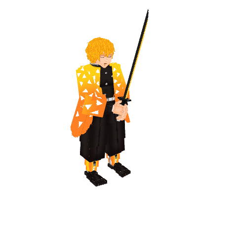 Agatsuma Zenitsu, voxel model preview