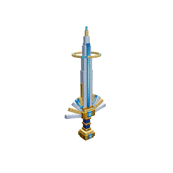 Aurora, Divine Sword, voxel model preview