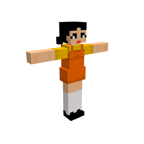 Squid-game younghee, voxel model preview