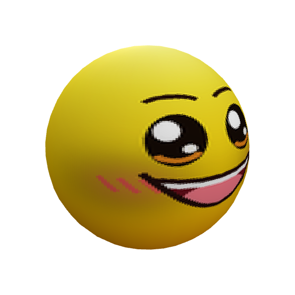 Yellow Smiley Sphere, voxel model preview
