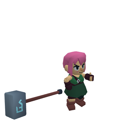 Lily the adventurer, voxel model preview