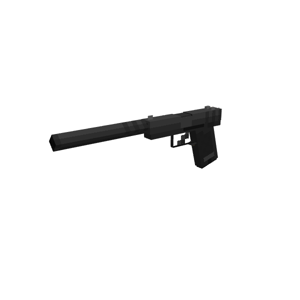 HK P-12 Silencer Variant, voxel model preview
