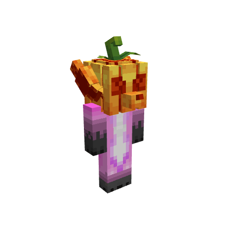 Pumpkin head, voxel model preview