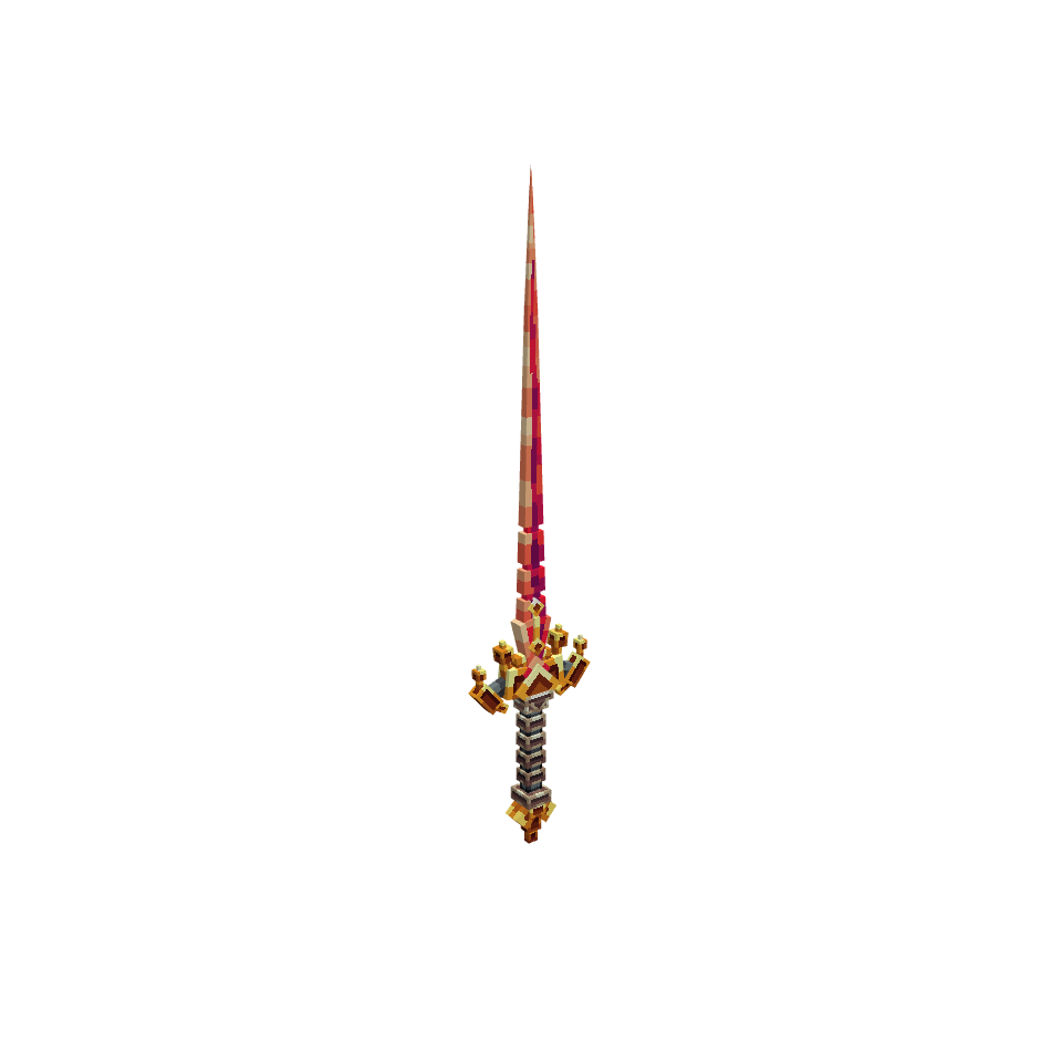Ruby Sword, voxel model preview