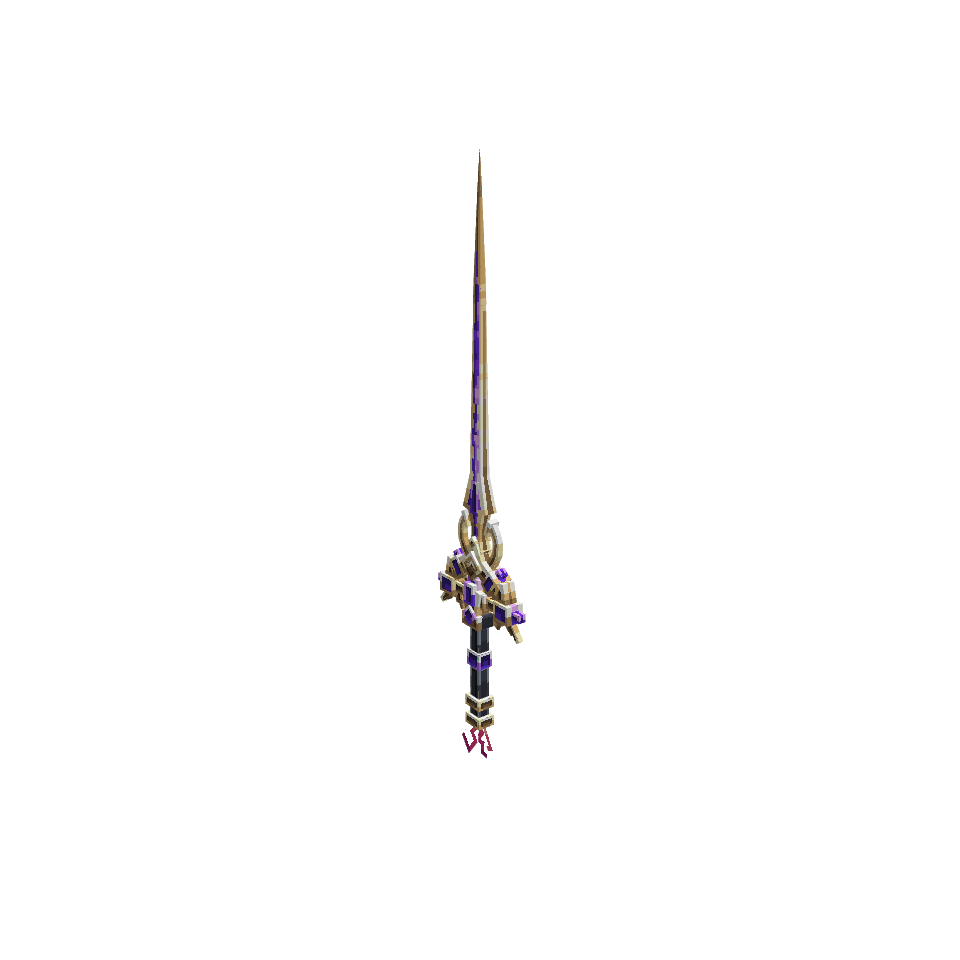 Purple bronze Sword, voxel model preview