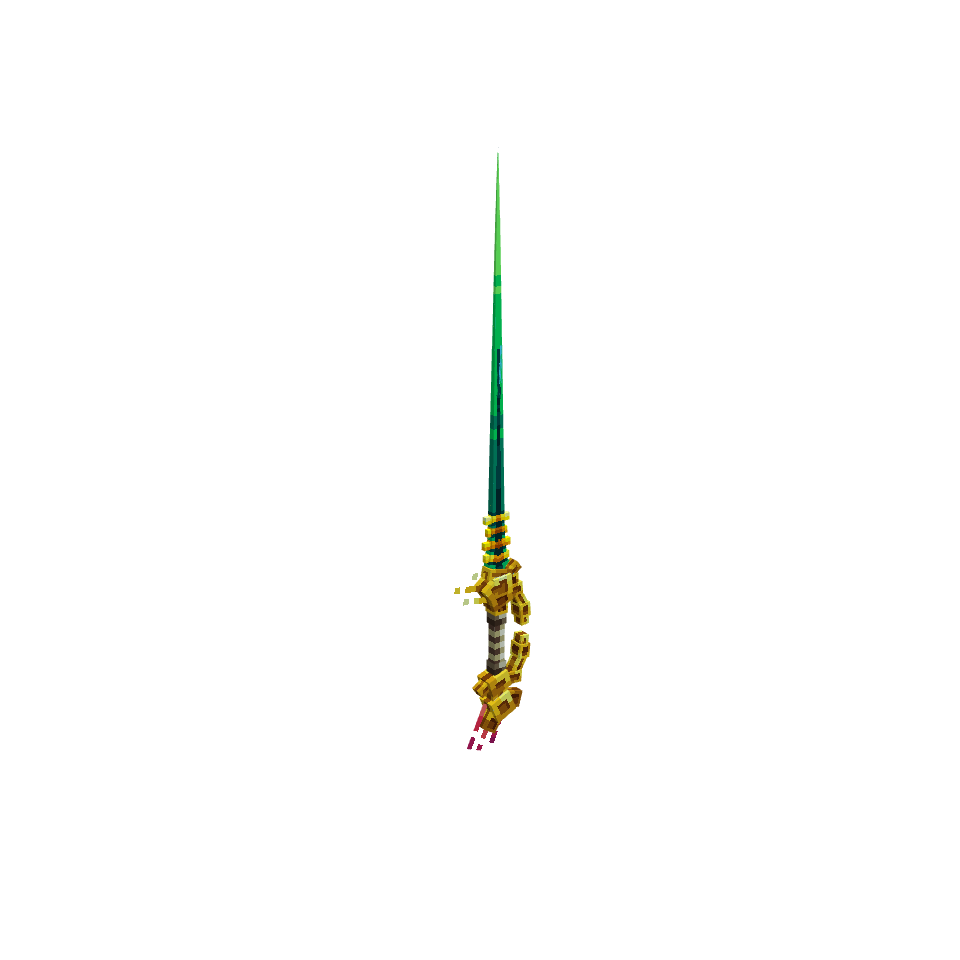 Green jade sword, voxel model preview