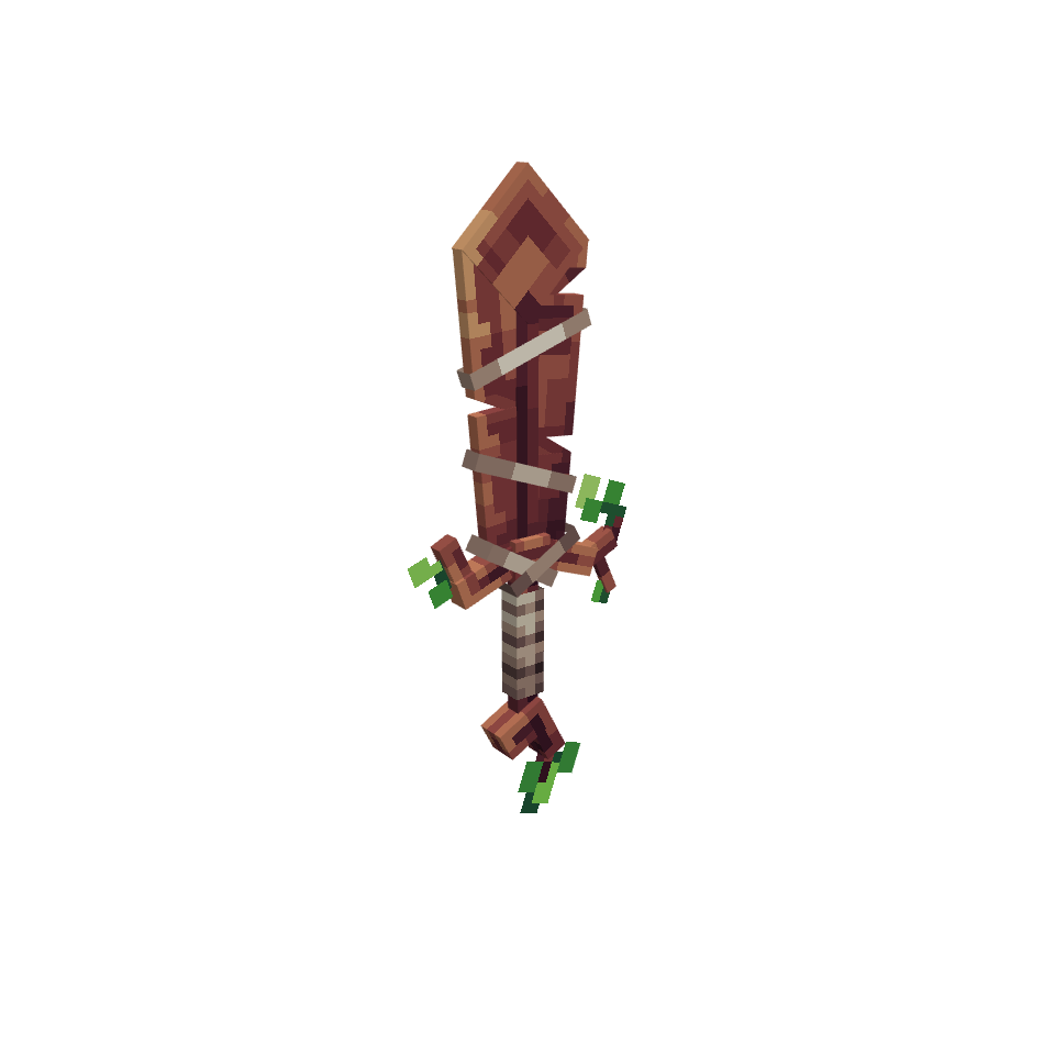 Wood Sword Used, voxel model preview