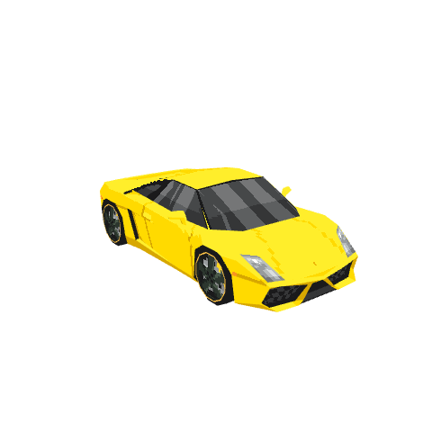 Lambo Gallardo 5.2, voxel model preview