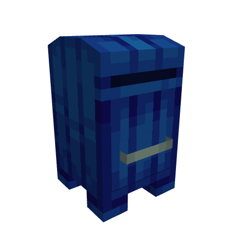 Blue Low Poly Mail Box, voxel model preview