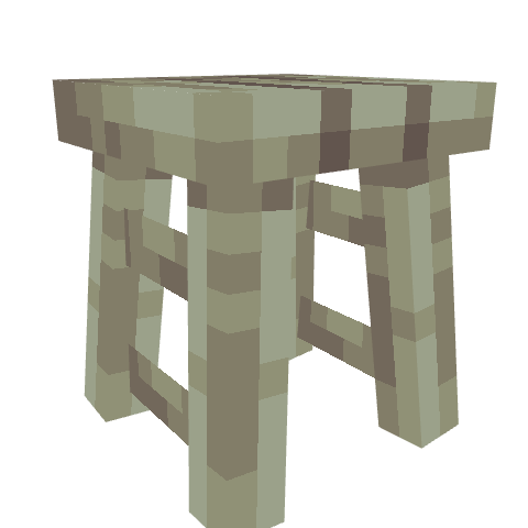Old Stool, voxel model preview