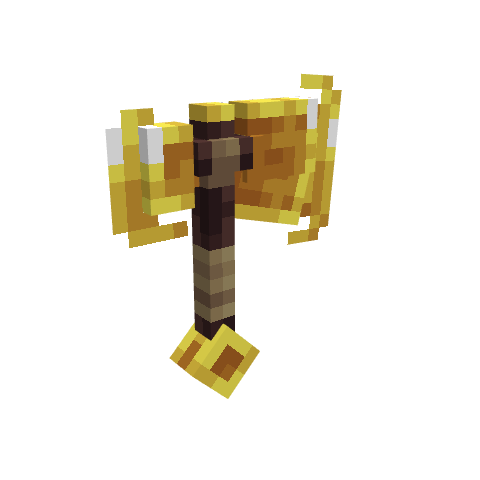 (Strong) Powerful Golden Axe, voxel model preview