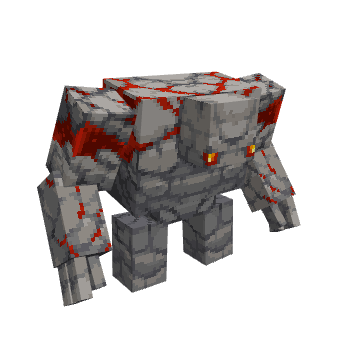 Redstone Golem (Minecraft Dungeons), voxel model preview