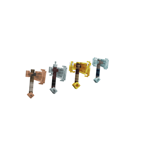 All Low Poly Axes, voxel model preview