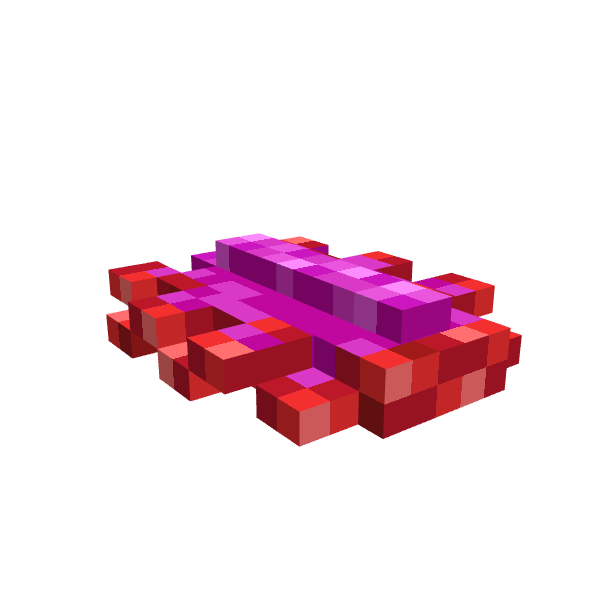 Pseudoceros Ferrugineus Flat Worm, voxel model preview