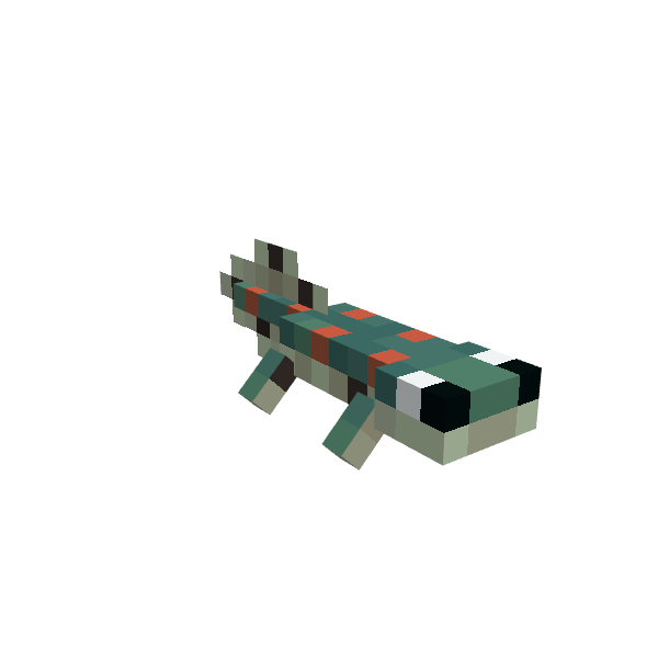 Red Spotted Adult Newt, voxel model preview