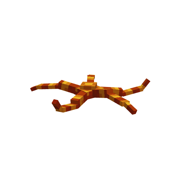 Ruby Brittle Star, voxel model preview