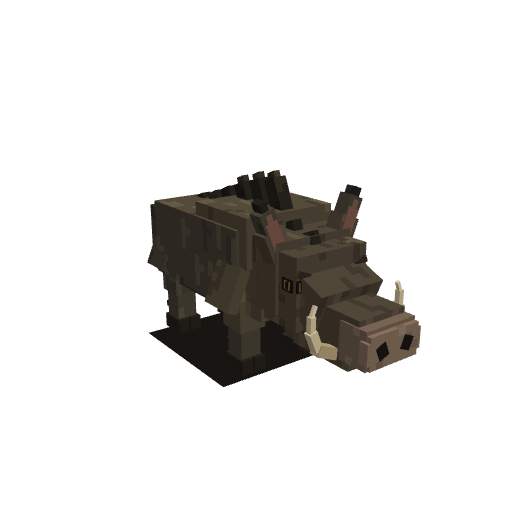 Wild Boar, voxel model preview