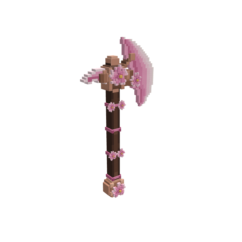 Axe Sakura, voxel model preview