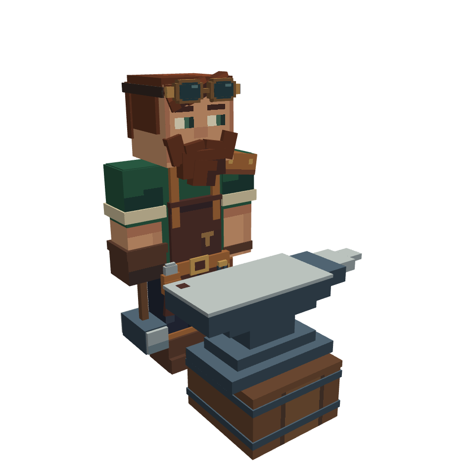 Blacksmith NPC, voxel model preview