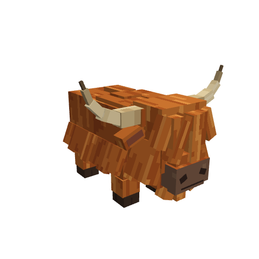 Highland Cow, voxel model preview