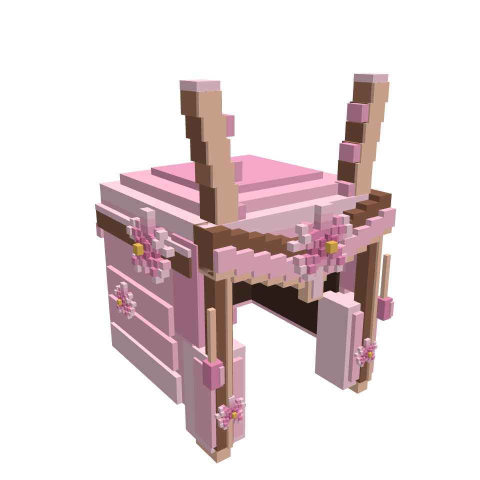 Helmet Sakura, voxel model preview