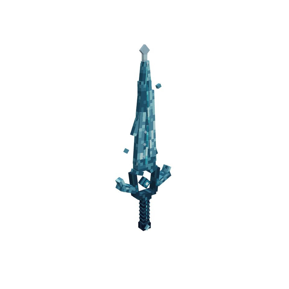 Frostbound Sword, voxel model preview