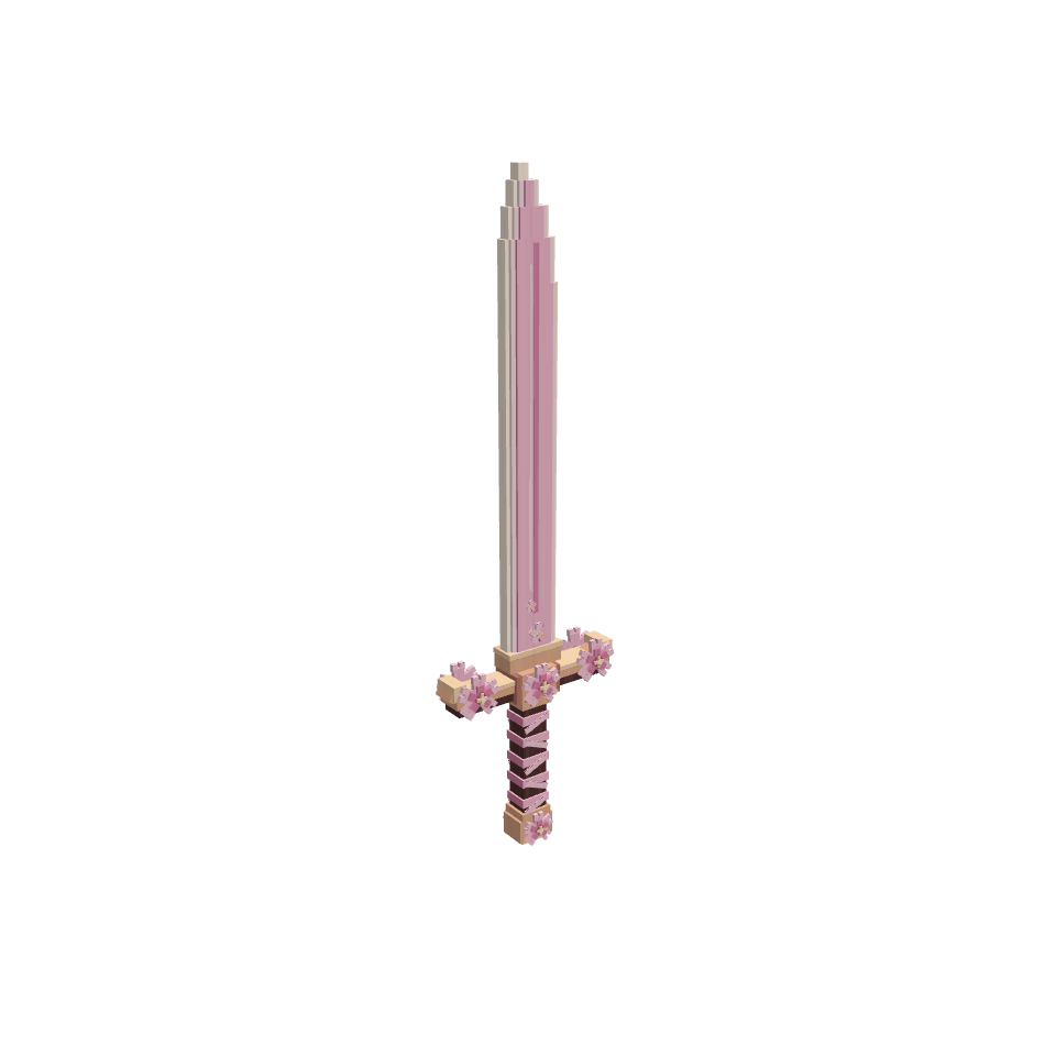 Sakura Sword, voxel model preview