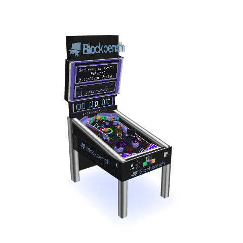 Blockbench Arcade Pinball Machine Prototype HD, voxel model preview