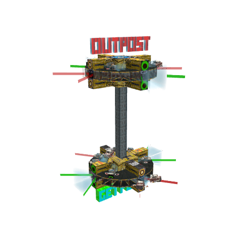 Outpost Space Station A HD Destructible, voxel model preview