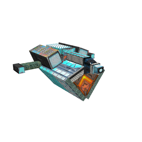 Transport Space Ship HD, voxel model preview